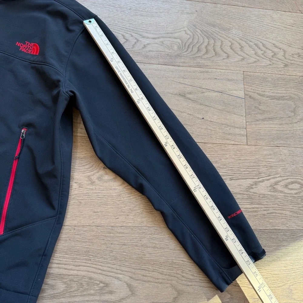 The North Face Apex Bionic Softshell‎ Jacket Mens Large Black Red C757 WindWall